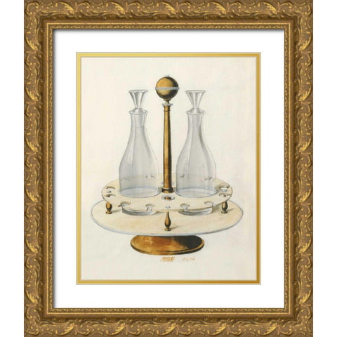 Carafes VI Gold Ornate Wood Framed Art Print with Double Matting by PI Studio