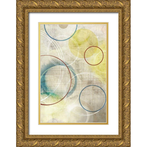 Orbs Gold Ornate Wood Framed Art Print with Double Matting by PI Studio