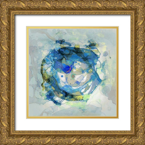 Watercolour Abstract III Gold Ornate Wood Framed Art Print with Double Matting by PI Studio