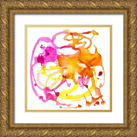 Watercolour Abstract IV Gold Ornate Wood Framed Art Print with Double Matting by PI Studio