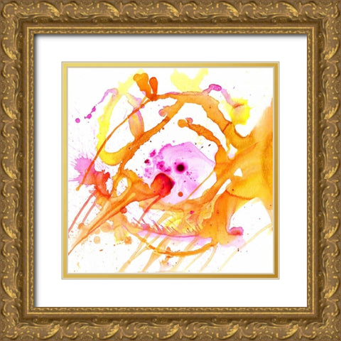 Watercolour Abstract V Gold Ornate Wood Framed Art Print with Double Matting by PI Studio