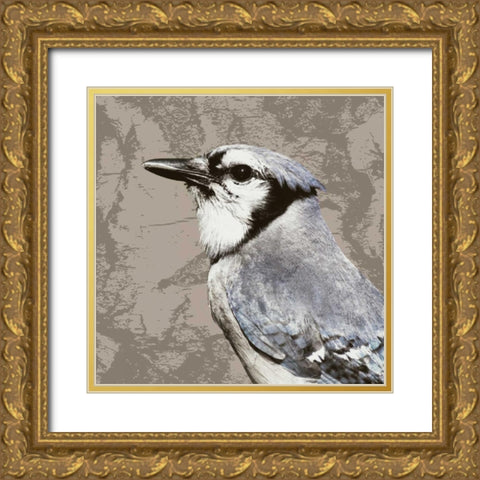 Feathered III Gold Ornate Wood Framed Art Print with Double Matting by PI Studio