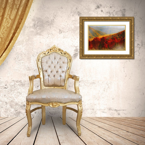 Crimson Country Gold Ornate Wood Framed Art Print with Double Matting by PI Studio