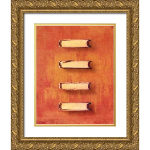 STUDY III Gold Ornate Wood Framed Art Print with Double Matting by PI Studio