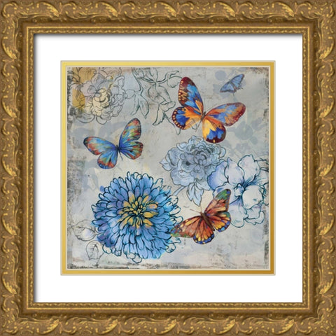 Gently Gold Ornate Wood Framed Art Print with Double Matting by PI Studio