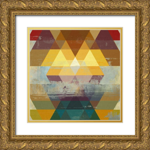 Geometrics II Gold Ornate Wood Framed Art Print with Double Matting by PI Studio