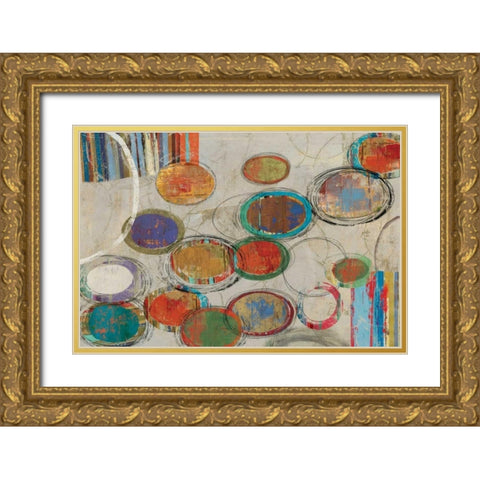 Oval and Oval Gold Ornate Wood Framed Art Print with Double Matting by PI Studio