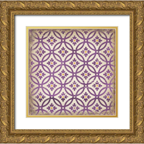 Murale II Gold Ornate Wood Framed Art Print with Double Matting by PI Studio