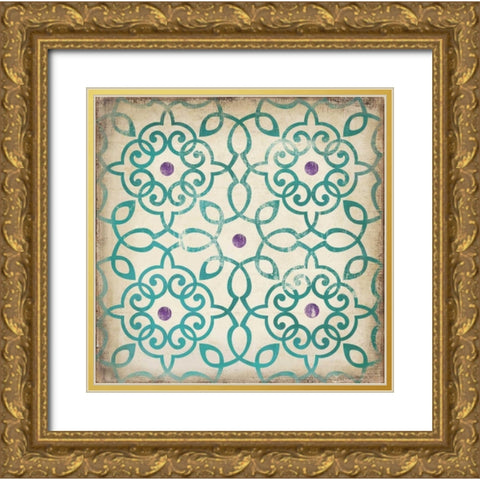 Murale III Gold Ornate Wood Framed Art Print with Double Matting by PI Studio