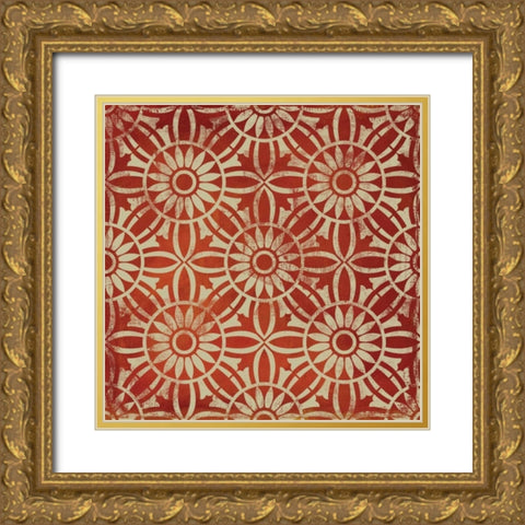 Terra III Gold Ornate Wood Framed Art Print with Double Matting by PI Studio