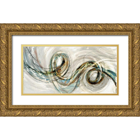 Swirly Whirly II Gold Ornate Wood Framed Art Print with Double Matting by PI Studio