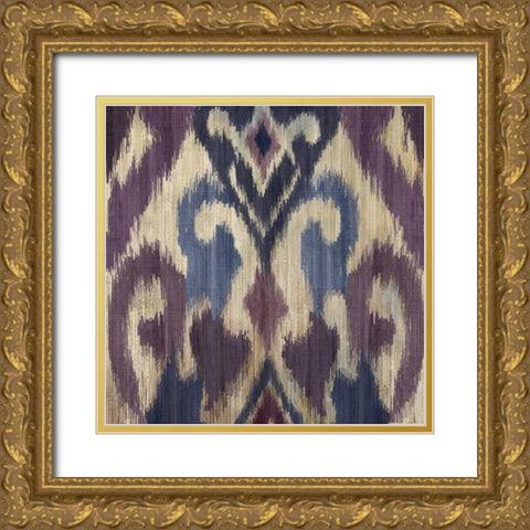 Traveller Ikat Gold Ornate Wood Framed Art Print with Double Matting by PI Studio