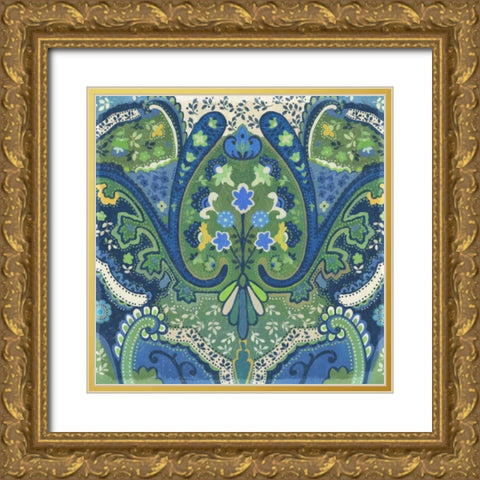 Garden Mosaic I Gold Ornate Wood Framed Art Print with Double Matting by PI Studio