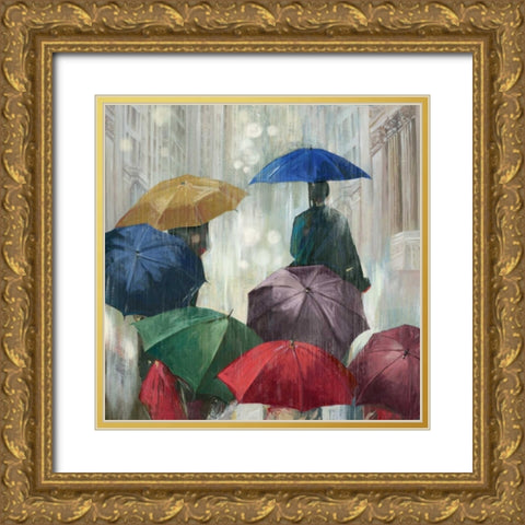 Downpour Gold Ornate Wood Framed Art Print with Double Matting by PI Studio