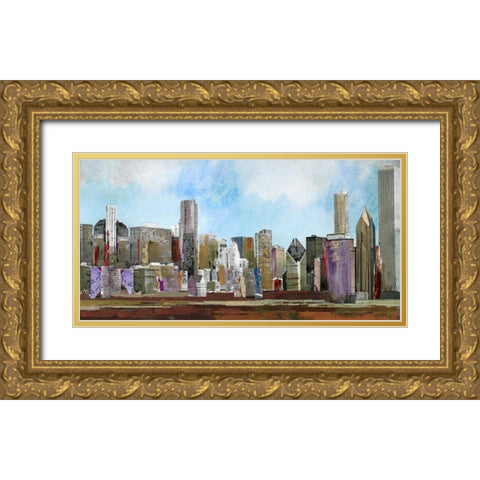City Gold Ornate Wood Framed Art Print with Double Matting by PI Studio