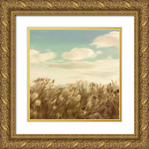 Dandelion Field Gold Ornate Wood Framed Art Print with Double Matting by PI Studio