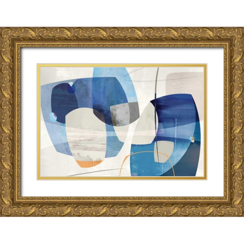 Shapes and Shapes Gold Ornate Wood Framed Art Print with Double Matting by PI Studio