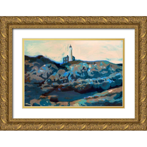 Lighthouse  Gold Ornate Wood Framed Art Print with Double Matting by PI Studio