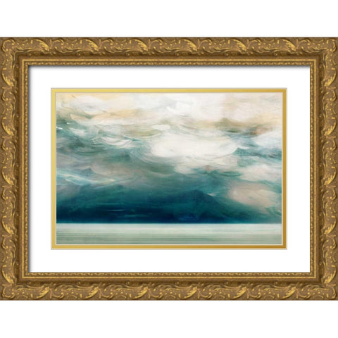 Ocean Breeze Gold Ornate Wood Framed Art Print with Double Matting by PI Studio