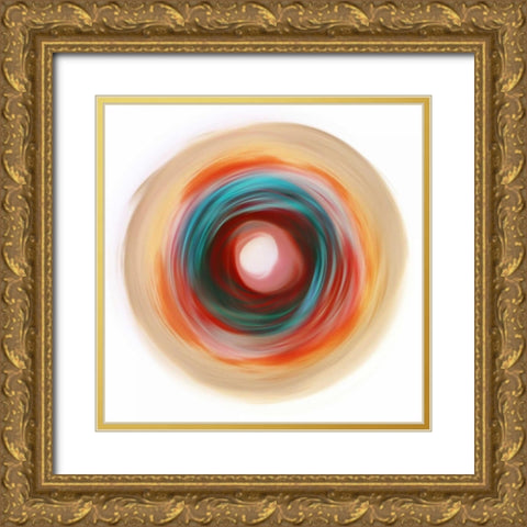 Soft Circle  Gold Ornate Wood Framed Art Print with Double Matting by PI Studio