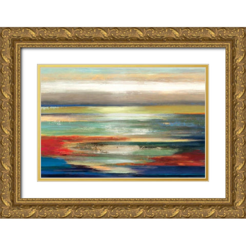 Earthscape Gold Ornate Wood Framed Art Print with Double Matting by PI Studio