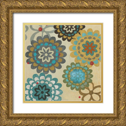 Floral Pattern I Gold Ornate Wood Framed Art Print with Double Matting by PI Studio