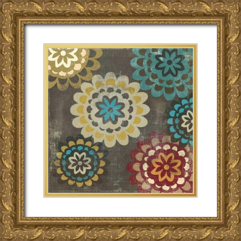 Floral Pattern II Gold Ornate Wood Framed Art Print with Double Matting by PI Studio