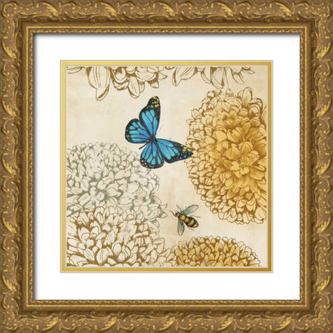 Butterfly in Flight II Gold Ornate Wood Framed Art Print with Double Matting by PI Studio