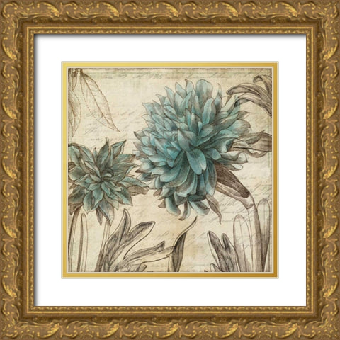 Blue Bird I Gold Ornate Wood Framed Art Print with Double Matting by PI Studio
