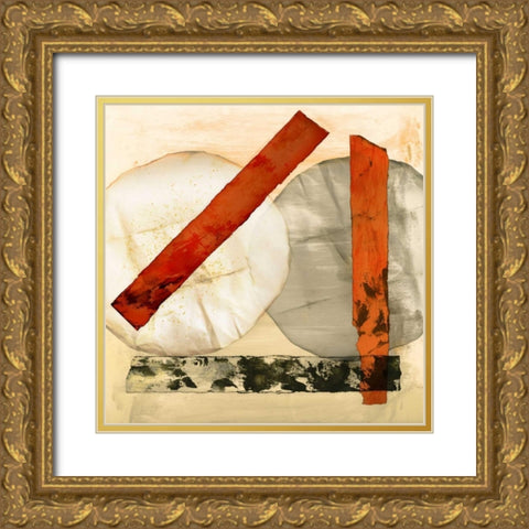 Abstract Textures I Gold Ornate Wood Framed Art Print with Double Matting by PI Studio