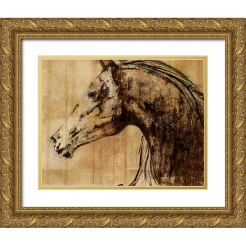 Stallion I - Print on Demand Gold Ornate Wood Framed Art Print with Double Matting by PI Studio