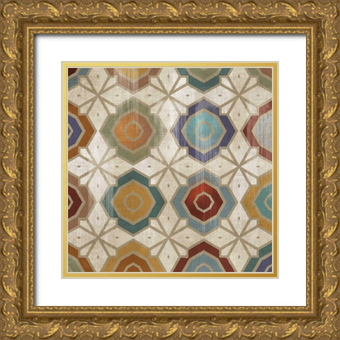 Gallactica Tile III Gold Ornate Wood Framed Art Print with Double Matting by PI Studio