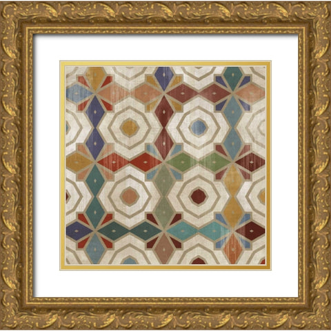 Gallactica Tile IV Gold Ornate Wood Framed Art Print with Double Matting by PI Studio