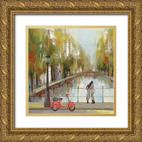 A Stroll to Remember Gold Ornate Wood Framed Art Print with Double Matting by PI Studio