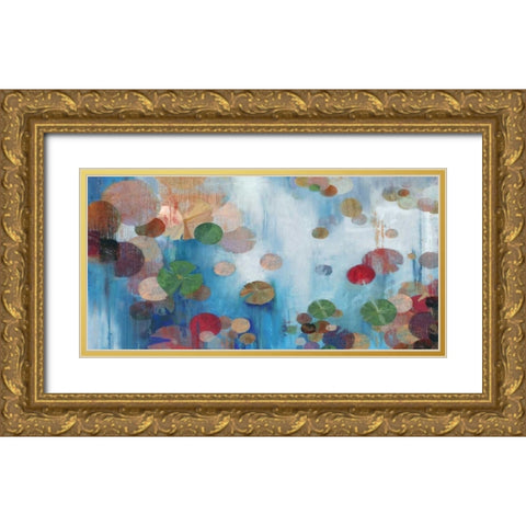 Lillypad Gold Ornate Wood Framed Art Print with Double Matting by PI Studio