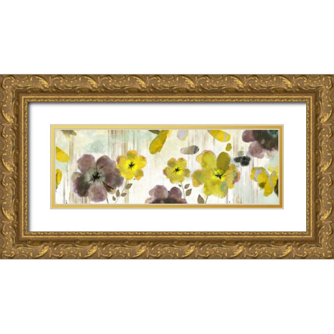 Bouquet Florals Gold Ornate Wood Framed Art Print with Double Matting by PI Studio