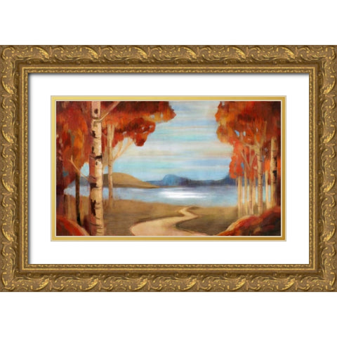 Peaceful Reservation Gold Ornate Wood Framed Art Print with Double Matting by PI Studio