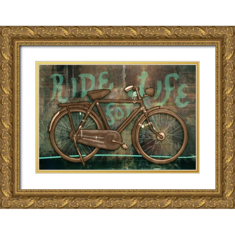 Ride for Life Gold Ornate Wood Framed Art Print with Double Matting by PI Studio