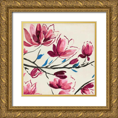 Primavera I Gold Ornate Wood Framed Art Print with Double Matting by PI Studio