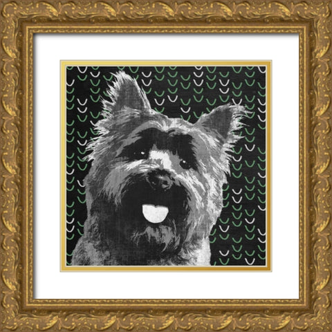 Yorkie Gold Ornate Wood Framed Art Print with Double Matting by PI Studio