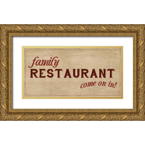 Family Restaurant Gold Ornate Wood Framed Art Print with Double Matting by PI Studio