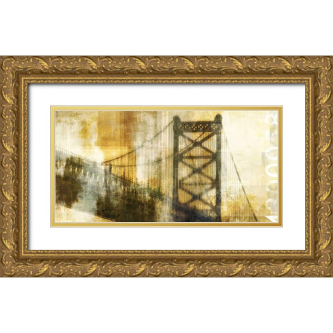 Bridge Gold Ornate Wood Framed Art Print with Double Matting by PI Studio