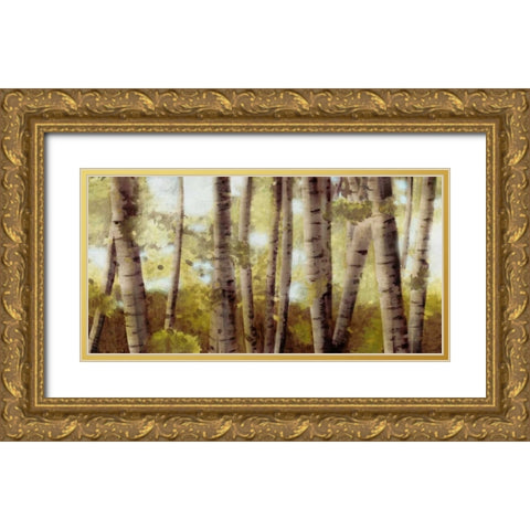 Palest Gold Gold Ornate Wood Framed Art Print with Double Matting by PI Studio