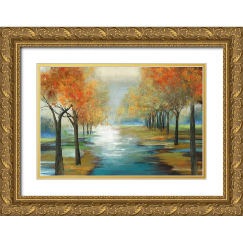 Glittering Sprites Gold Ornate Wood Framed Art Print with Double Matting by PI Studio