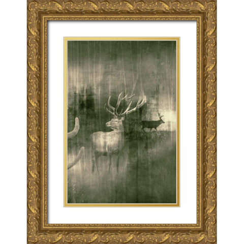 Open Plain Gold Ornate Wood Framed Art Print with Double Matting by PI Studio