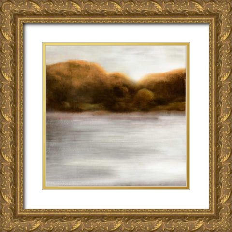 Red Landscape I Gold Ornate Wood Framed Art Print with Double Matting by PI Studio