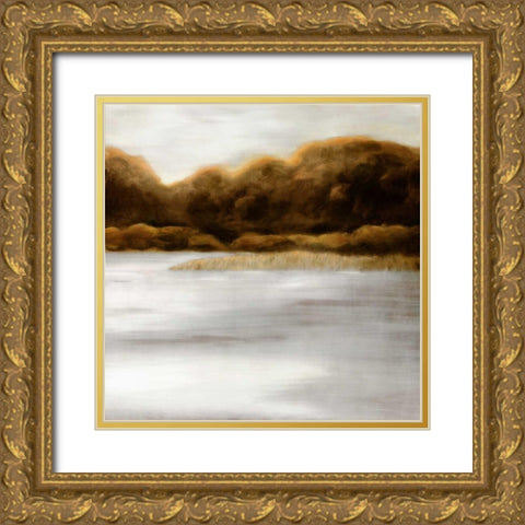 Red Landscape II Gold Ornate Wood Framed Art Print with Double Matting by PI Studio