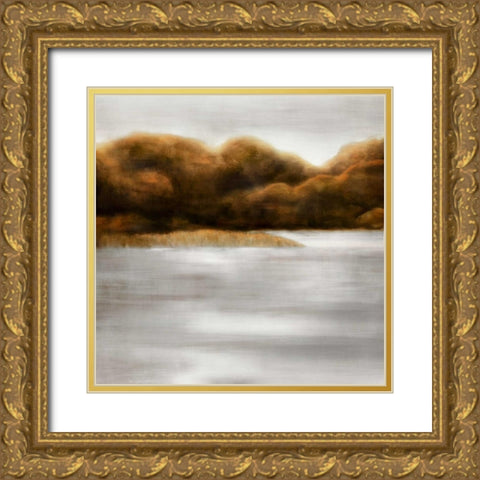 Red Landscape III Gold Ornate Wood Framed Art Print with Double Matting by PI Studio