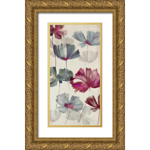 Ruffled Petals II Gold Ornate Wood Framed Art Print with Double Matting by PI Studio