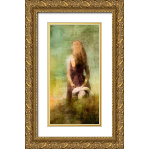 Nymph Kiss II Gold Ornate Wood Framed Art Print with Double Matting by PI Studio